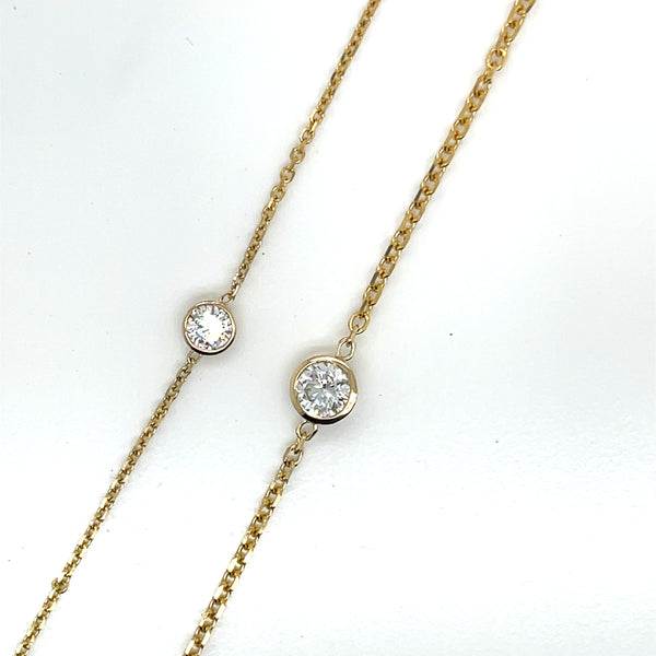 Luxe by BLING Bracelet- Bezel Set Lab Created Diamond in 14K Gold Chain
