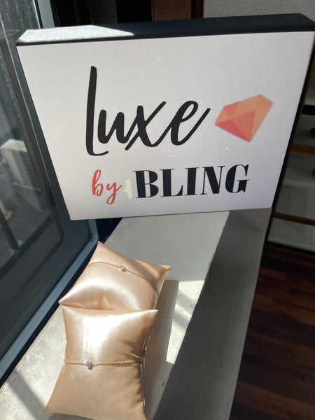 Luxe by BLING Bracelet- Bezel Set Lab Created Diamond in 14K Gold Chain