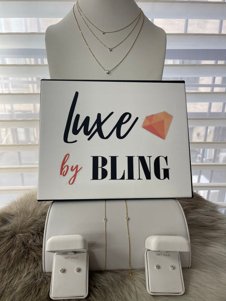 Luxe by BLING Bracelet- Bezel Set Lab Created Diamond in 14K Gold Chain