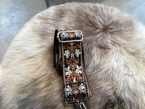 Ahdorned Adjustable Strap with Silver Hardware