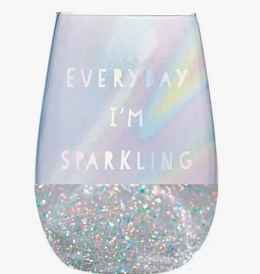 Stemless glitter bottom glass – Unbreakable Memories