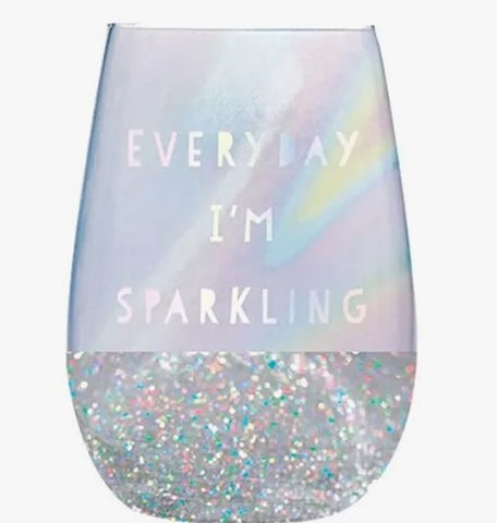 'Everyday I'm Sparkling' Stemless Glass