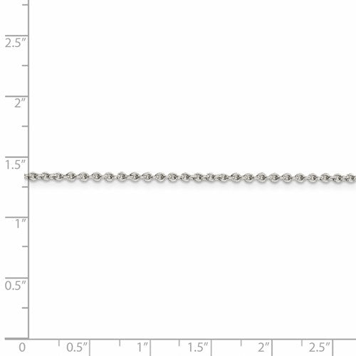 Rhodium-Plated Sterling Silver 1.95mm Cable Chain - available in 16 and 18 inches