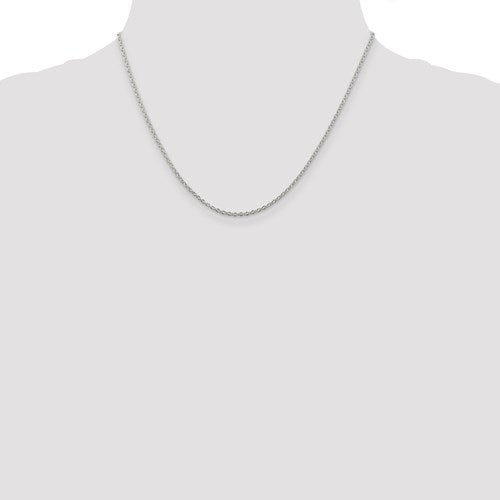 Rhodium-Plated Sterling Silver 1.95mm Cable Chain - available in 16 and 18 inches