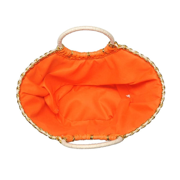 Victoria Straw Summer Beach Top Handle Tote