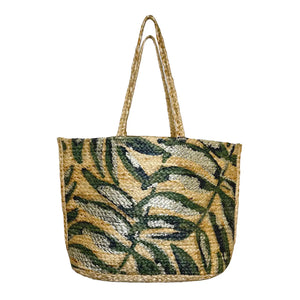 Jute Bag with Tropical Prints - Thai Paradise