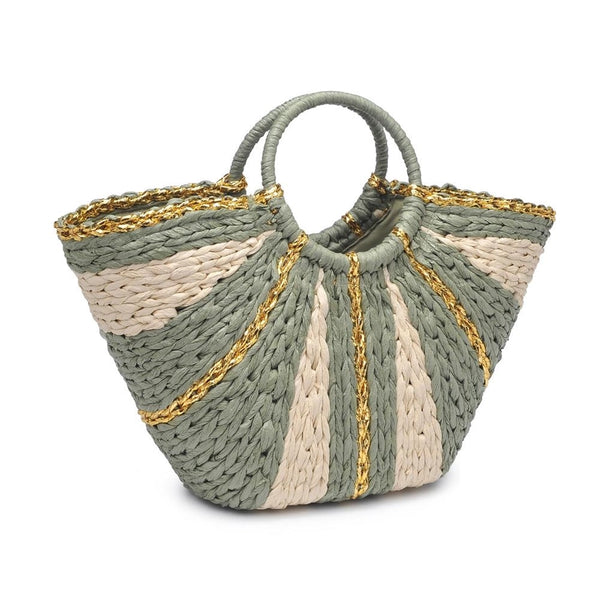 Victoria Straw Summer Beach Top Handle Tote