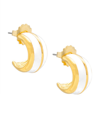 Colorful Enamel Earring - White