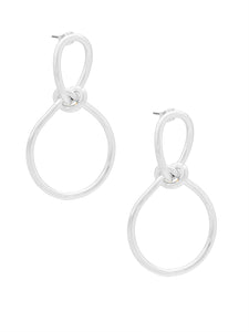Infinity Knotted Drop Earring - Silver