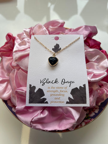 Black Onyx Heart Fashion Pendant