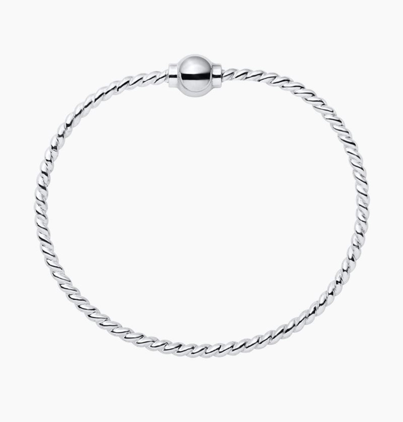 Cape Cod Single Ball Twist Band Bracelet in Sterling Silver