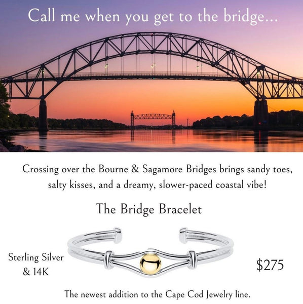 Cape Cod Sterling Silver and 14 K Gold ‘Bridge’ Bracelet