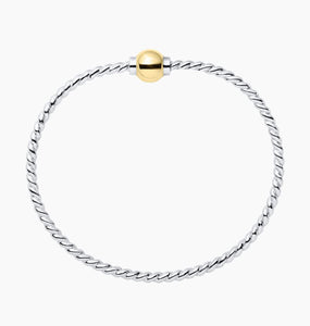 Cape Cod Single Ball Twist Band Bracelet in Two-Tone