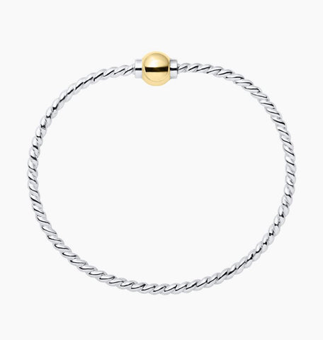 Cape Cod Single Ball Twist Band Bracelet in Two-Tone