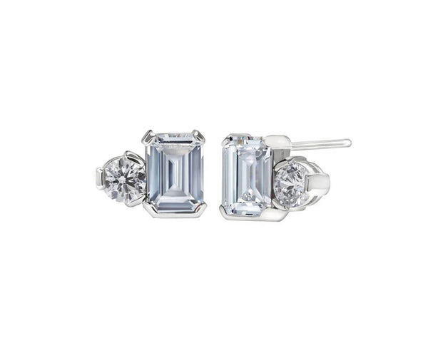 ‘Toi et Moi’ Two-Stone Crystal Earrings with Simulated Birthstones - All Months