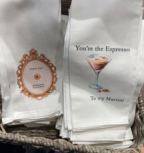 Espresso Martini dish towel- two styles