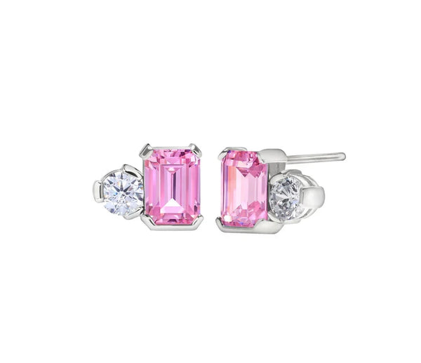 ‘Toi et Moi’ Two-Stone Crystal Earrings with Simulated Birthstones - All Months