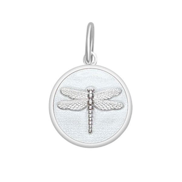 Small White Dragonfly Silver Lola Pendant