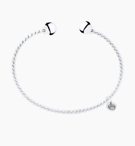 Cape Cod Twist Band Open Cuff Bracelet in Sterling Silver