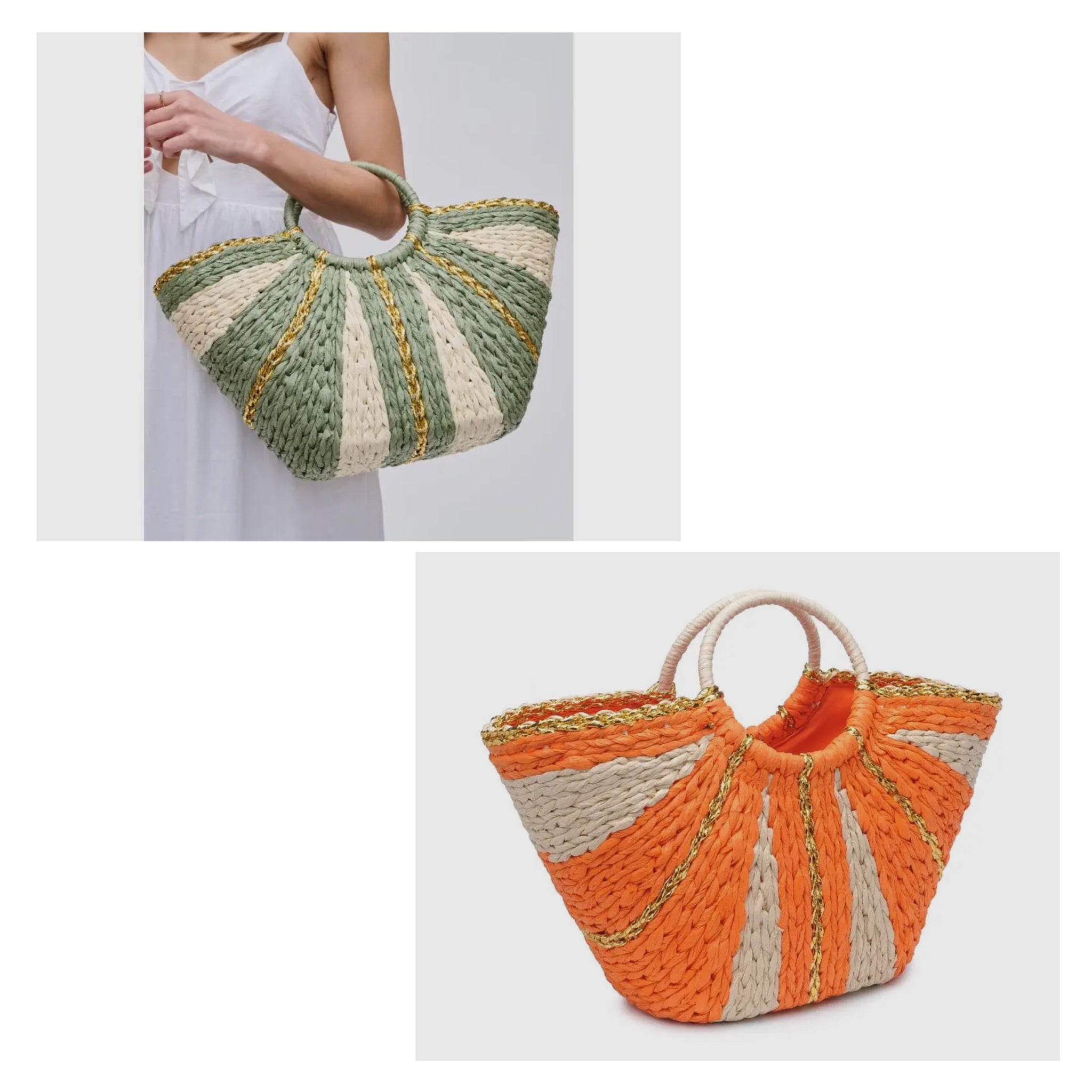 Victoria Straw Summer Beach Top Handle Tote