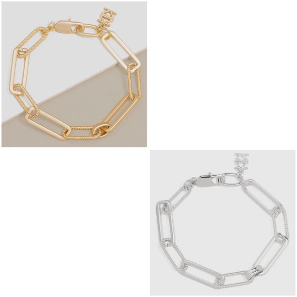 18K Gold Plated Oval Link Bracelet - Silver or Gold Toned
