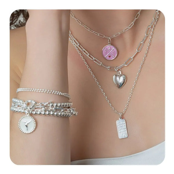 Lola Puffy Heart Pendant in Sterling Silver or Gold over Silver