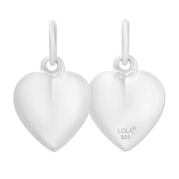 Lola Puffy Heart Pendant in Sterling Silver or Gold over Silver