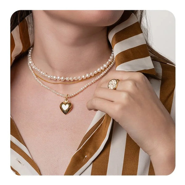 Lola Puffy Heart Pendant in Sterling Silver or Gold over Silver