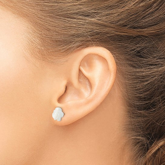 Sterling Silver Mother of Pearl Flower Studs