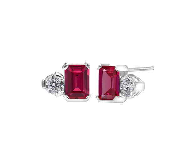 ‘Toi et Moi’ Two-Stone Crystal Earrings with Simulated Birthstones - All Months