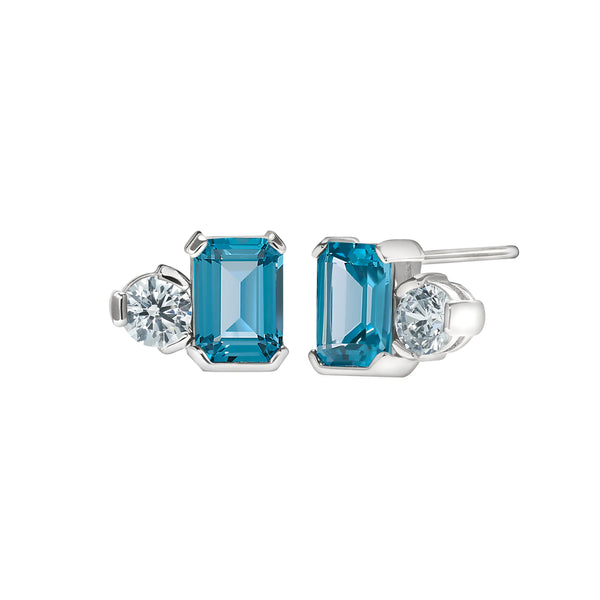 ‘Toi et Moi’ Two-Stone Crystal Earrings with Simulated Birthstones - All Months