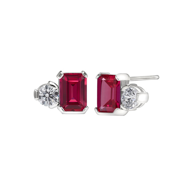 ‘Toi et Moi’ Two-Stone Crystal Earrings with Simulated Birthstones - All Months