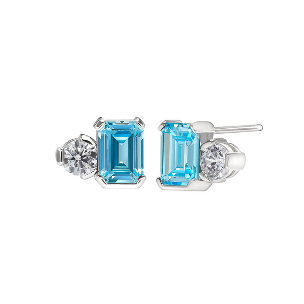 ‘Toi et Moi’ Two-Stone Crystal Earrings with Simulated Birthstones - All Months