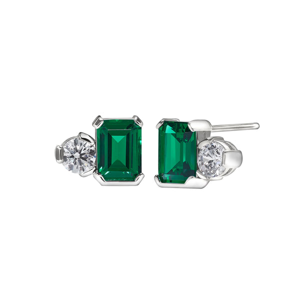 ‘Toi et Moi’ Two-Stone Crystal Earrings with Simulated Birthstones - All Months