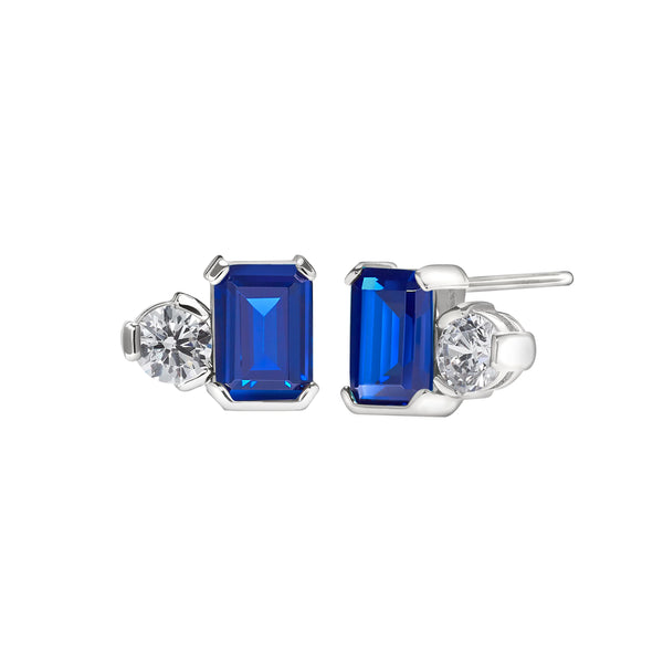 ‘Toi et Moi’ Two-Stone Crystal Earrings with Simulated Birthstones - All Months