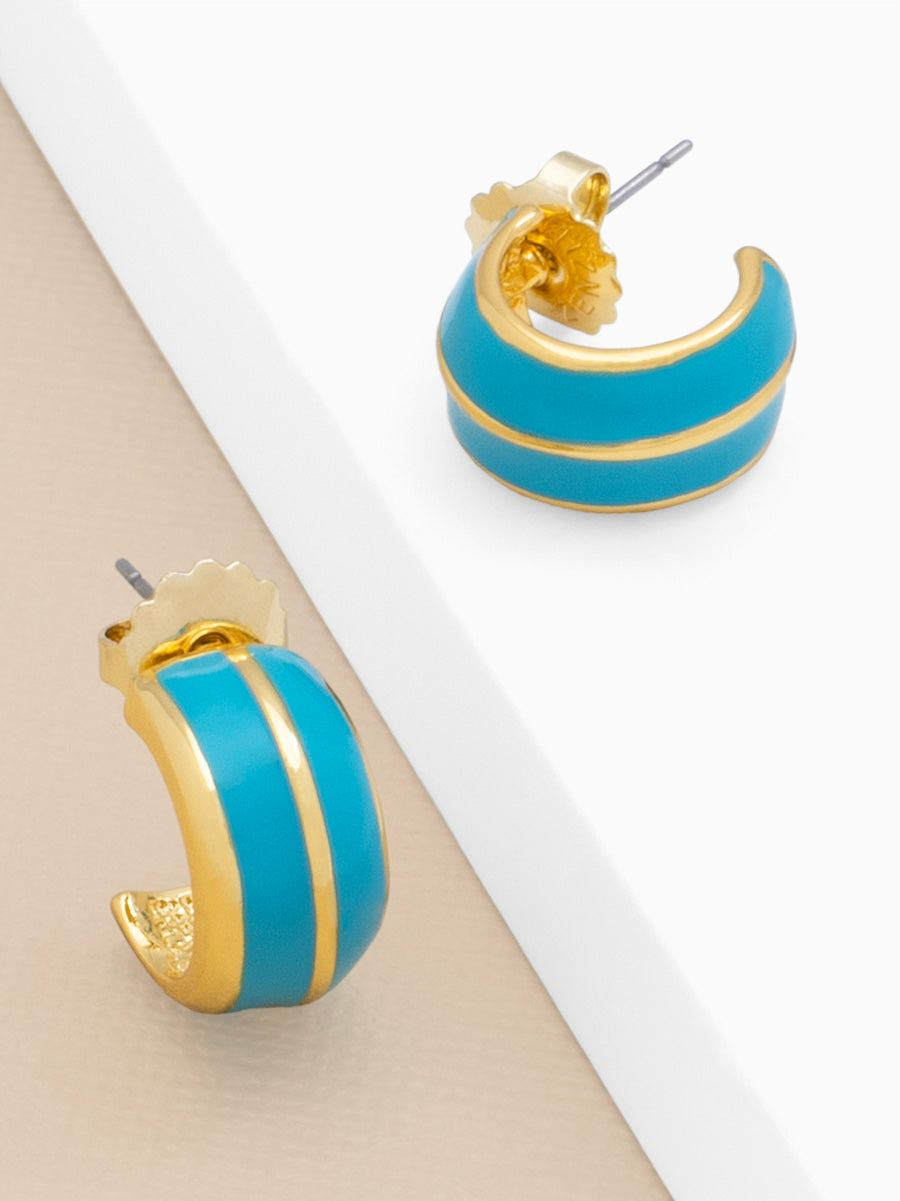 Colorful Enamel Earring - Turquoise