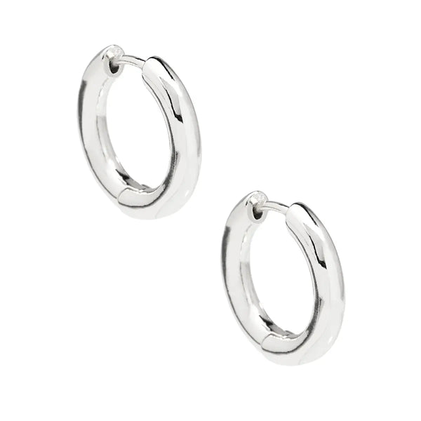 18K Gold Plated Small Chunky Huggie Earring - Silver or Gold