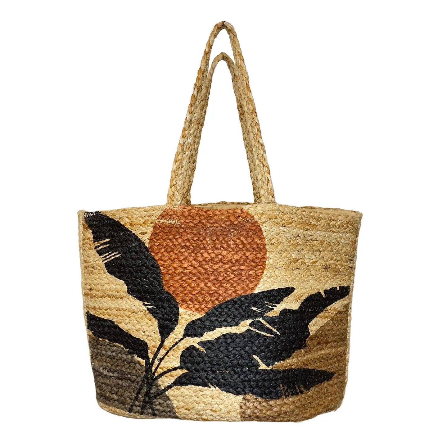 Jute Bag with Tropical Prints - Hawaiian Sunset