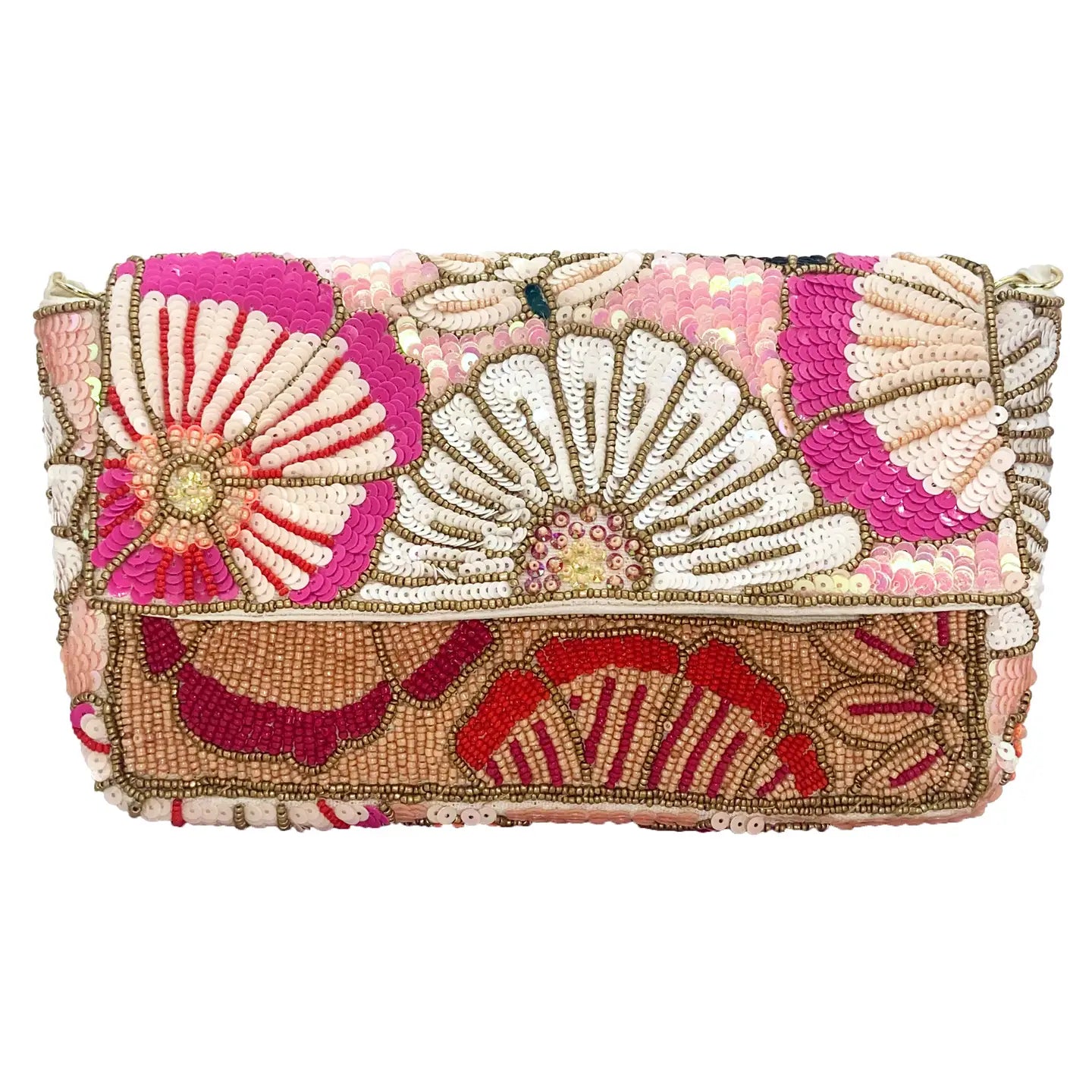 Jaclyn Beaded Floral Clutch