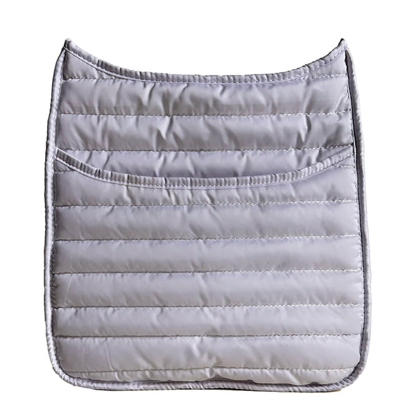Ahdorned Everly Quilted Puffy Zip Top Messenger- Various Colors. Strap not included.