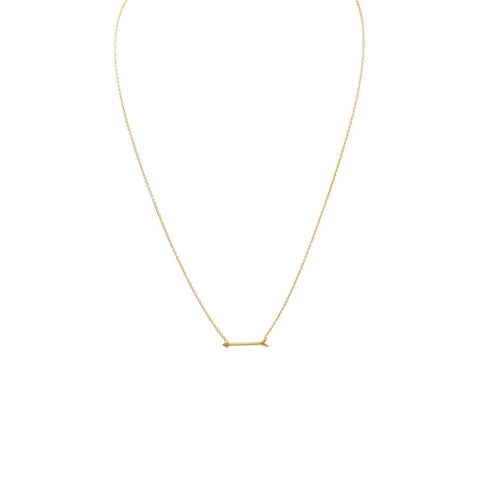 16" + 2" 14 Karat Gold Plated Arrow Design Necklace
