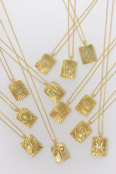 Gold Dipped Reversible Zodiac Necklace
