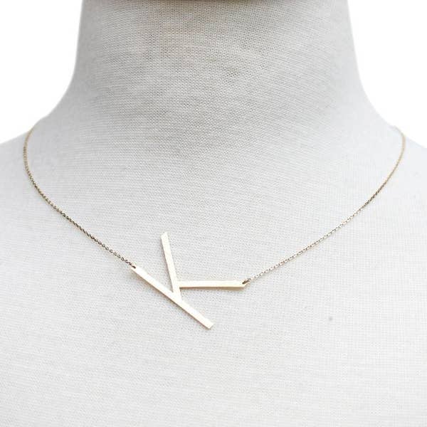 Large Gold Dipped Initial Necklace