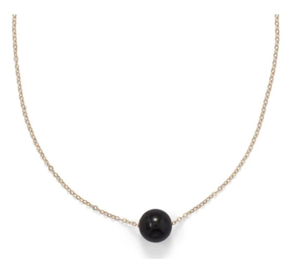 Gold Filled Black Onyx Necklace