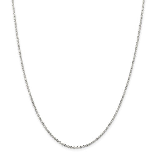Rhodium-Plated Sterling Silver 1.95mm Cable Chain - available in 16 and 18 inches