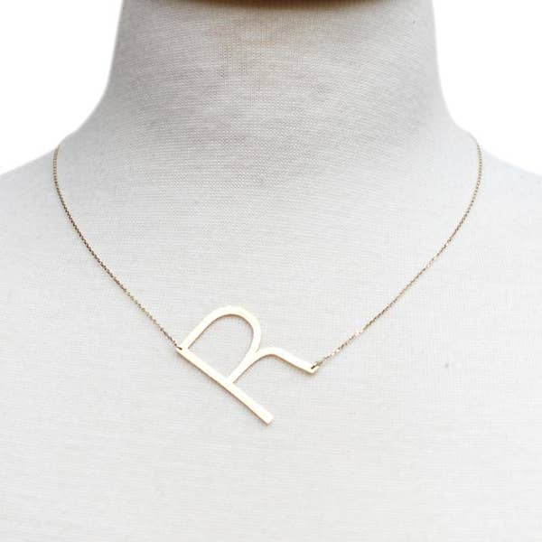 Large Gold Dipped Initial Necklace