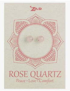 Rose Quartz Round Post Earrings