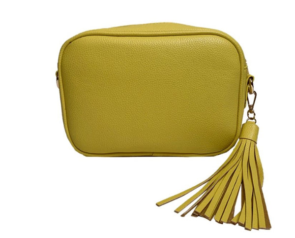 Ahdorned Pebbled Zip Top Tassel Bag- Various Colors. Strap not included.